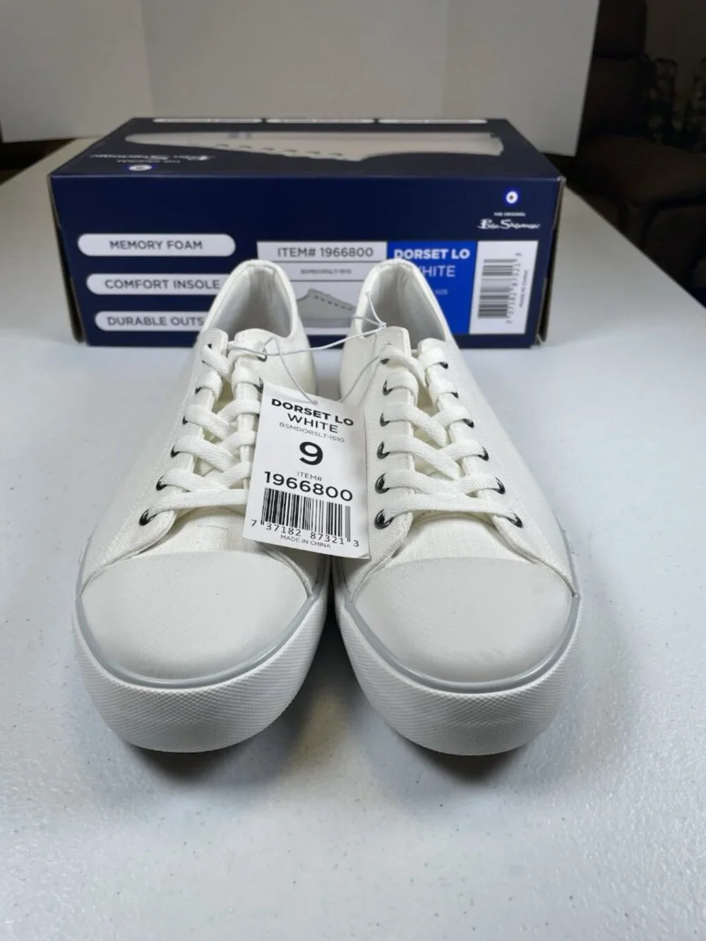 Ben Sherman Dorset Men’s Casual Sneakers White Lace Up Shoes Pick Size 9 NIB
